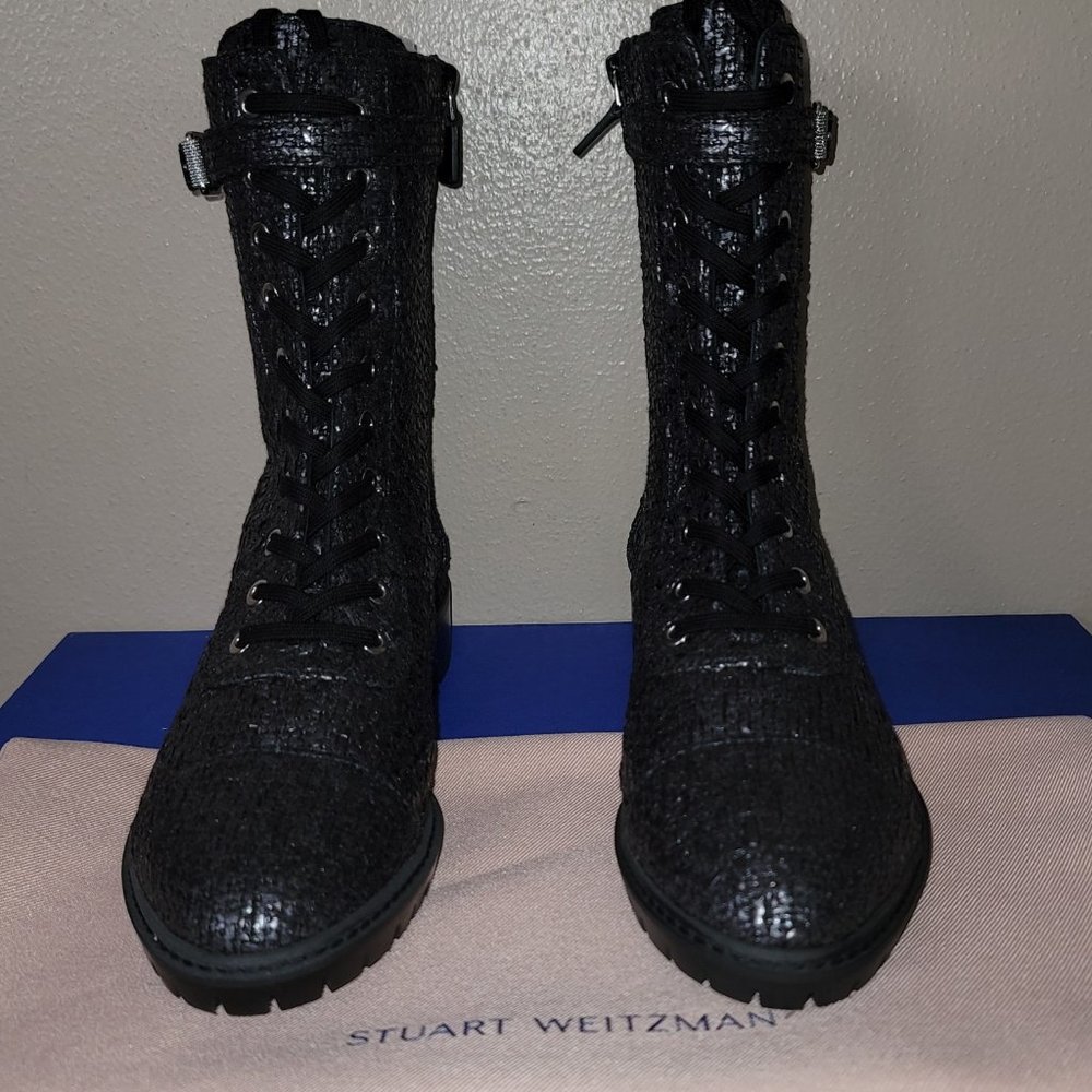 Stuart Weizman Women's Thalia Combat Booties